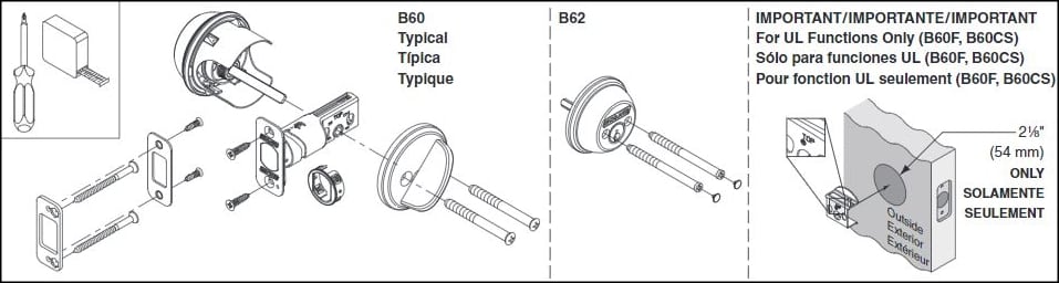 Schlage B60 Installation Guide - Works For B60CS, B60F, and B62